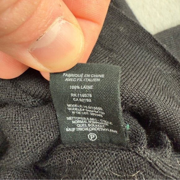 Helmut Lang Men's Size XL 100% Wool 1/4 Black Zip Up Jacket with Italian Yarn - Picture 5 of 12